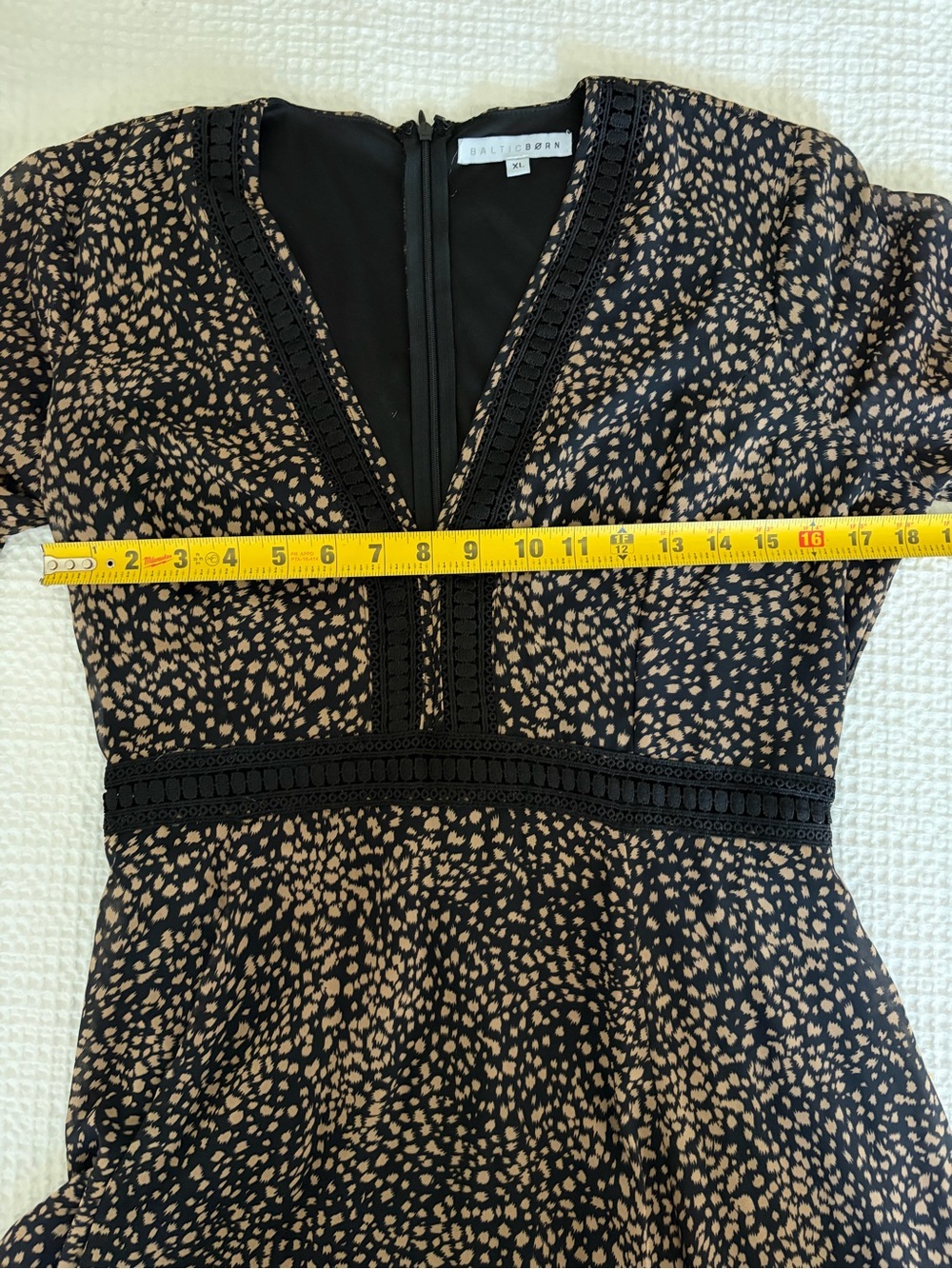 Vintage Glam Boho Animal Cha Cha Print Maxi Dress Long Sleeve V Neck Brown - XL - Picture 6 of 11